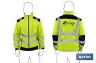 High visibility softshell jacket | Available sizes from S to XXXL | Yellow and black - Cofan